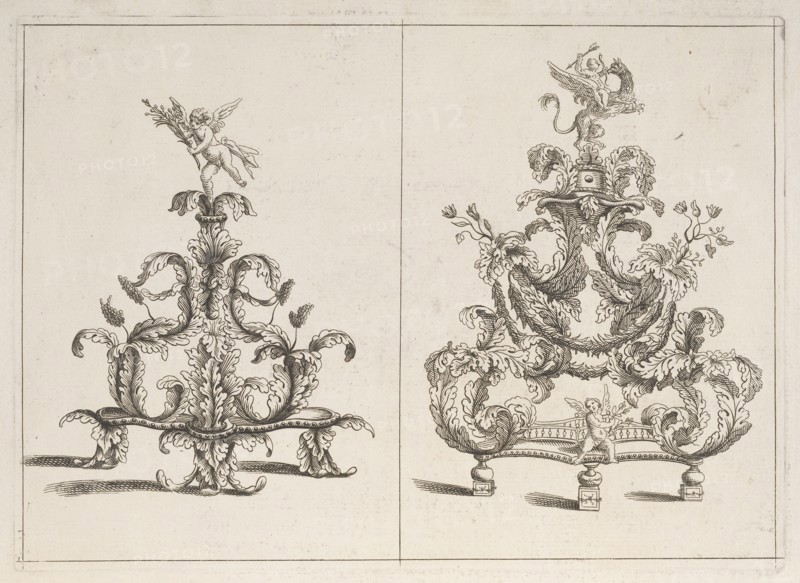 Trionfi or sugar sculptures with putti and a griffin, Disegni del convito fatto dall'illustrissimo signor senatore Francesco