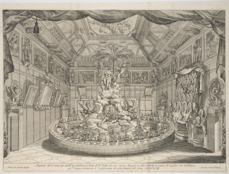 Eccelsi signori Anziani, et altra nobilita in numero di 64 nella sala del palazzo gia Vizzani, terminando il confalonierato