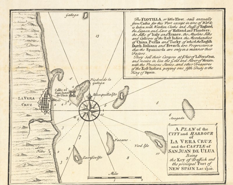 A Plan of the City and Harbour of La Vera Cruz and the Castle of San Juan de Ulua Being the Key of Traffick and the principal