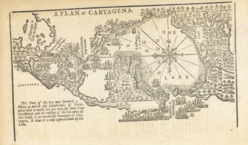A Plan of Cartagena, Woodcut, 1740 March, Page, 201, volume 10, March 1740