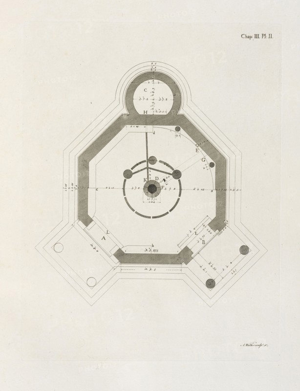 The plan of the Tower of the Winds, The antiquities of Athens, Revett, Nicholas, 1720-1804, Stuart, James, 1713-1788, Walker, A