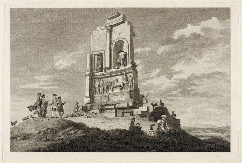 A view of the monument of Philopappus, The antiquities of Athens, Stuart, James, 1713-1788, Engraving, 1762-1816, Plate 1