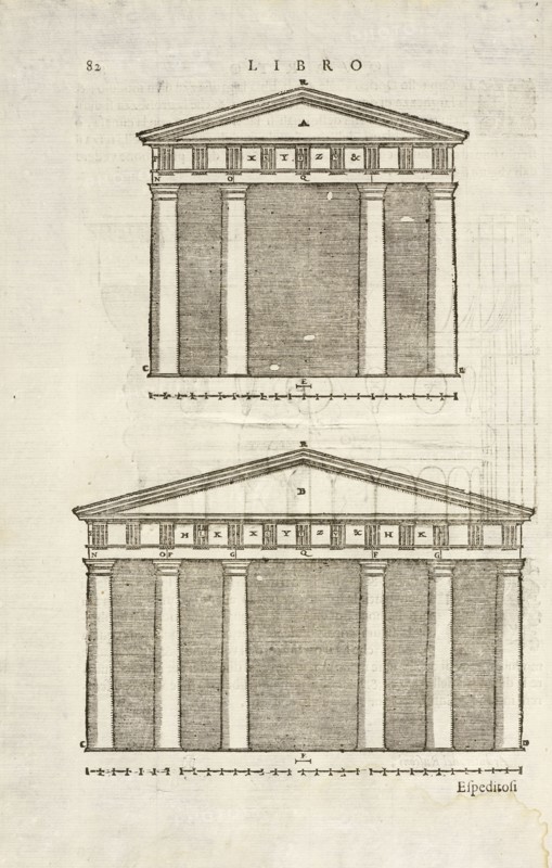 Facades, I dieci libri d'architettvra, Rusconi, Giovanni Antonio, 16th cent., Woodcut, 1660