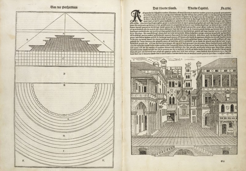 Van Der Perspectiven, Reglen van metselrijen op de vijue manieren van edificien, Serlio, Sebastiano, 1475-1554, Woodcut, 1549