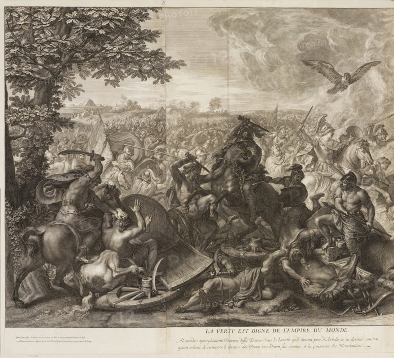Battle of Arbela: detail, Battles of Alexander, Audran, Gérard, 1640-1703, Le Brun, Charles, 1619-1690, Etching, engraving