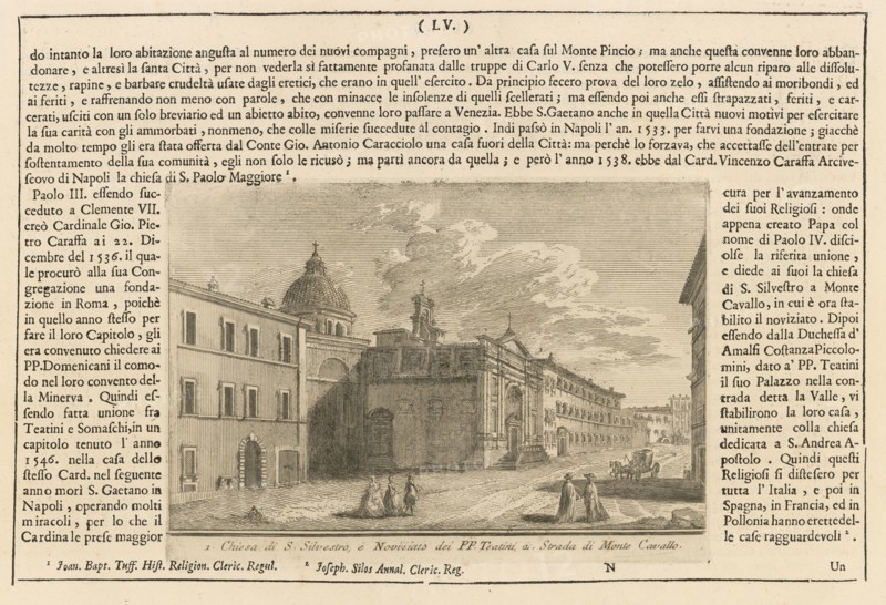 Chiesa di S. Silvestro, e noviziato dei PP. Teatini, Delle magnificenze di Roma antica e moderna, Vasi, Giuseppe, 1710-1782