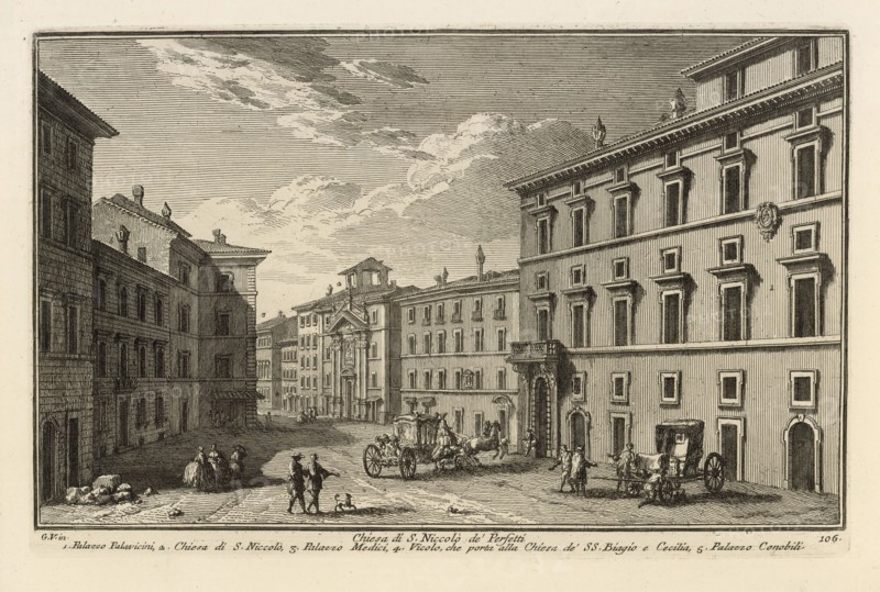 Chiesa di S. Niccolò de' Perfetti, Delle magnificenze di Roma antica e moderna, Vasi, Giuseppe, 1710-1782, Engraving, 1747-1761