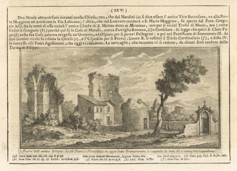 Ruine dell' antico Tempio de SS. Pietro, e Marcellino, Delle magnificenze di Roma antica e moderna, Vasi, Giuseppe, 1710-1782