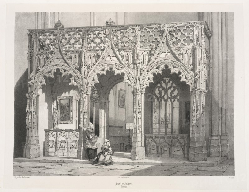 Jubé de Folgoet, Bretagne, Voyages pittoresques et romantiques dans l'ancienne France, Imprimerie Lemercier and Cie., Mathieu