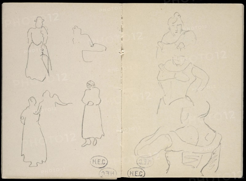 Studies of women, Edmond Cousturier papers, ca. 1890-1908, Cross, Henri-Edmond, 1856-1910, ca. 1890-1908
