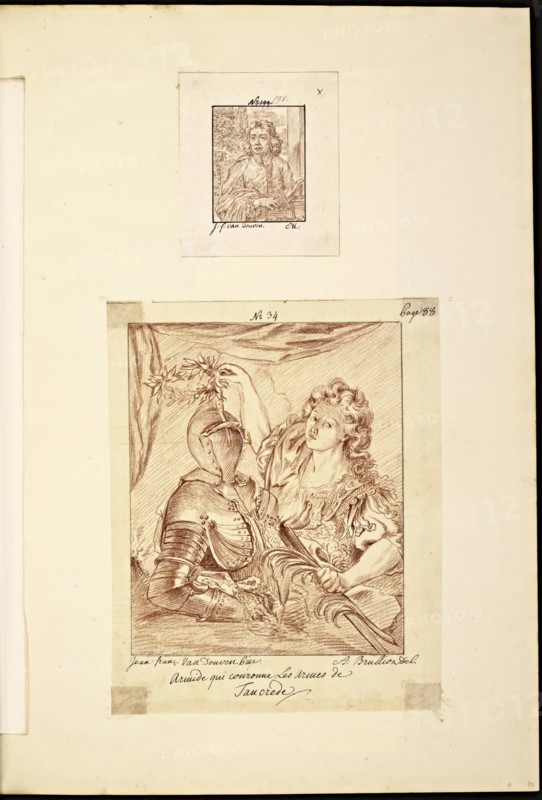 Catalogue raisonne et figure de ses tableaux, La Galerie Électorale de Düsseldorf, Pigage, Nicolas de, 1723-1796, Red crayon