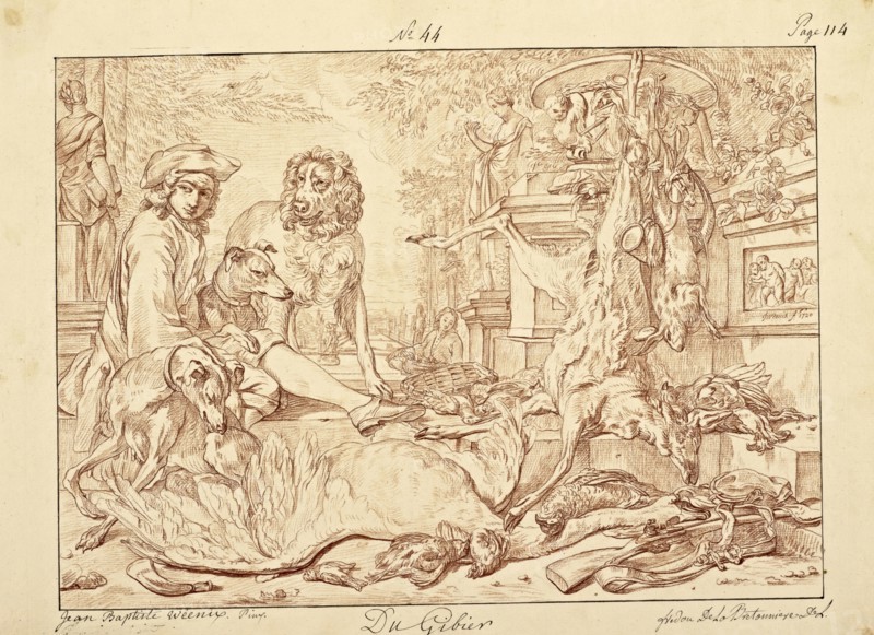 Catalogue raisonne et figure de ses tableaux, La Galerie Électorale de Düsseldorf, Pigage, Nicolas de, 1723-1796, Red crayon
