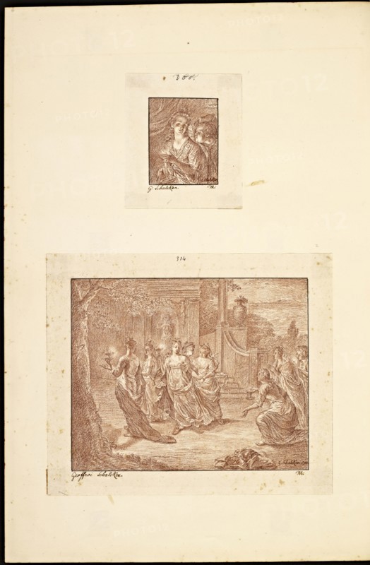 Catalogue raisonne et figure de ses tableaux, La Galerie Électorale de Düsseldorf, Pigage, Nicolas de, 1723-1796, Red crayon