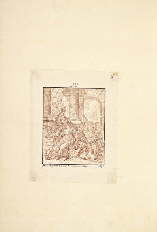 Catalogue raisonne et figure de ses tableaux, La Galerie Électorale de Düsseldorf, Pigage, Nicolas de, 1723-1796, Red crayon