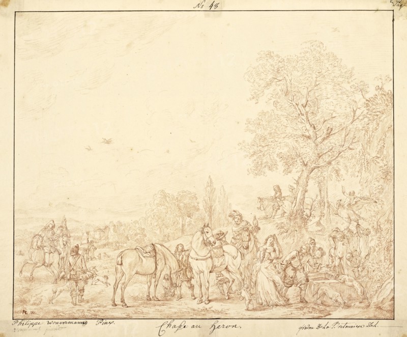 Catalogue raisonne et figure de ses tableaux, La Galerie Électorale de Düsseldorf, Pigage, Nicolas de, 1723-1796, Red crayon