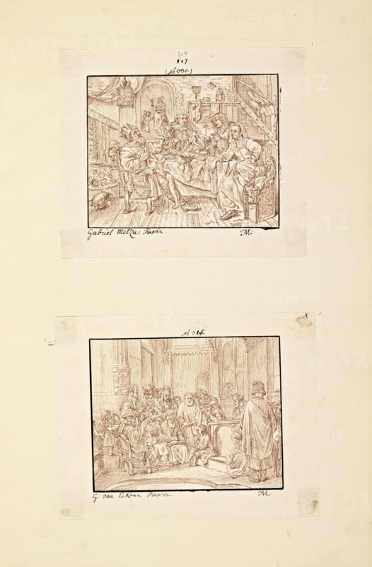 Catalogue raisonne et figure de ses tableaux, La Galerie Électorale de Düsseldorf, Pigage, Nicolas de, 1723-1796, Red crayon
