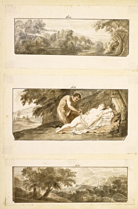 Catalogue raisonne et figure de ses tableaux, La Galerie Électorale de Düsseldorf, Pigage, Nicolas de, 1723-1796, Red crayon