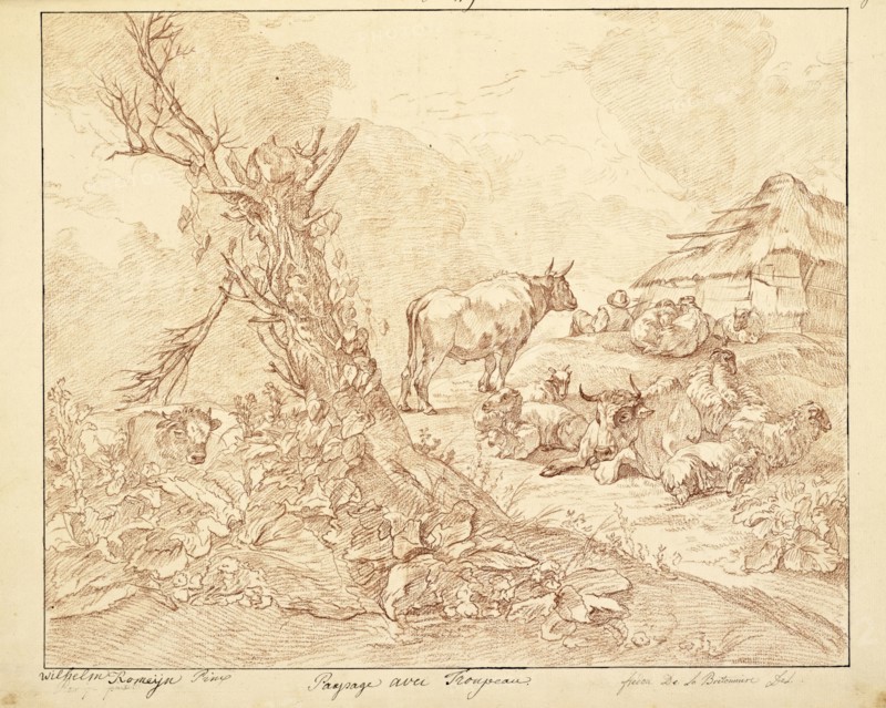 Catalogue raisonne et figure de ses tableaux, La Galerie Électorale de Düsseldorf, Pigage, Nicolas de, 1723-1796, Red crayon