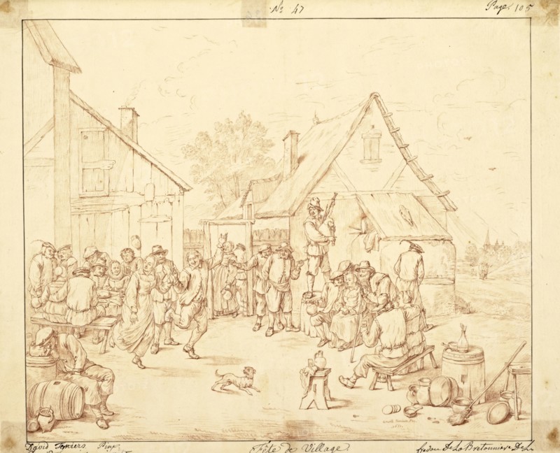 Catalogue raisonne et figure de ses tableaux, La Galerie Électorale de Düsseldorf, Pigage, Nicolas de, 1723-1796, Red crayon