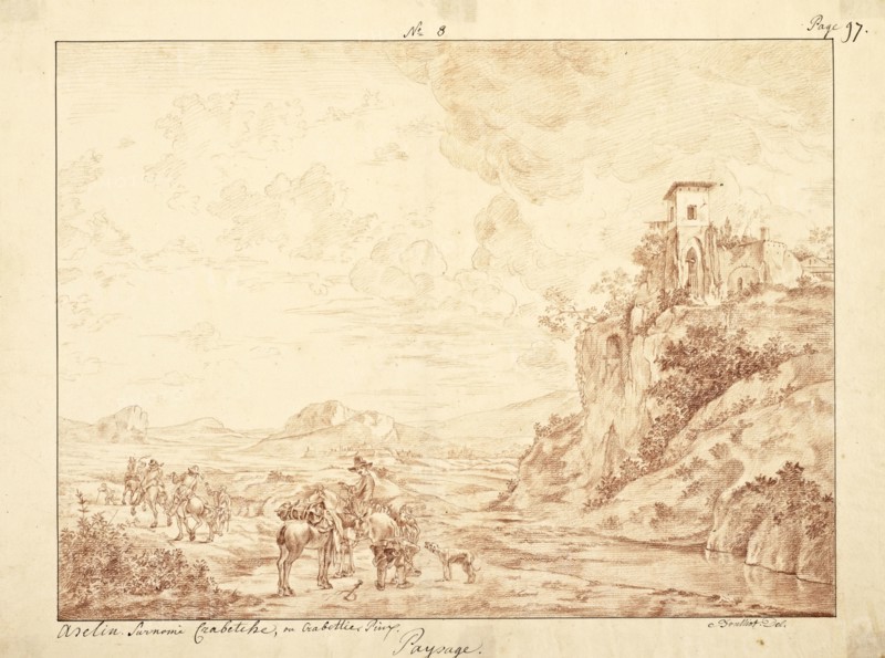 Catalogue raisonne et figure de ses tableaux, La Galerie Électorale de Düsseldorf, Pigage, Nicolas de, 1723-1796, Red crayon