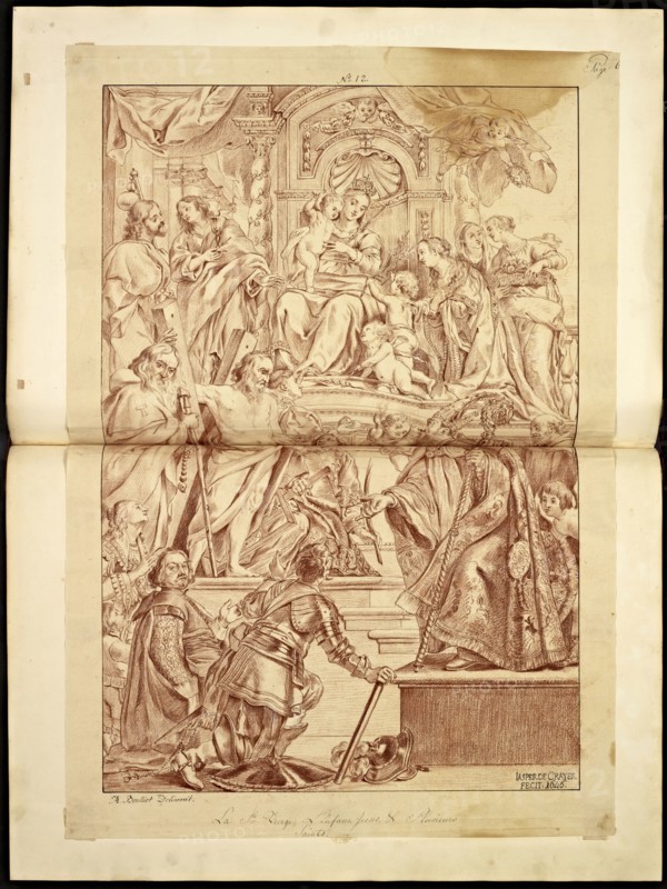 Catalogue raisonne et figure de ses tableaux, La Galerie Électorale de Düsseldorf, Pigage, Nicolas de, 1723-1796, Red crayon