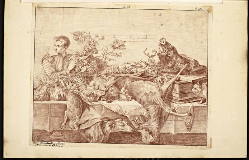 Catalogue raisonne et figure de ses tableaux, La Galerie Électorale de Düsseldorf, Pigage, Nicolas de, 1723-1796, Red crayon