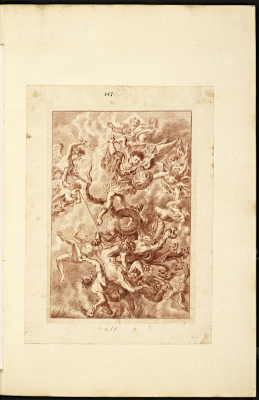 Catalogue raisonne et figure de ses tableaux, La Galerie Électorale de Düsseldorf, Pigage, Nicolas de, 1723-1796, Red crayon