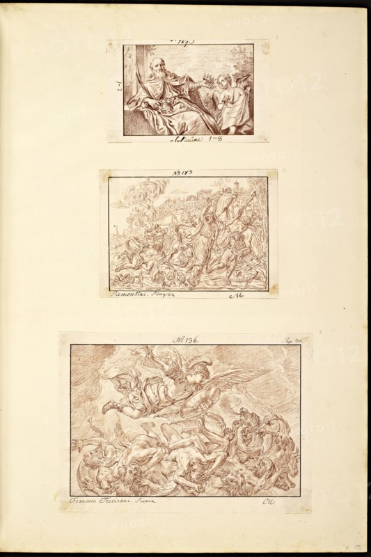 Catalogue raisonne et figure de ses tableaux, La Galerie Électorale de Düsseldorf, Pigage, Nicolas de, 1723-1796, Red crayon
