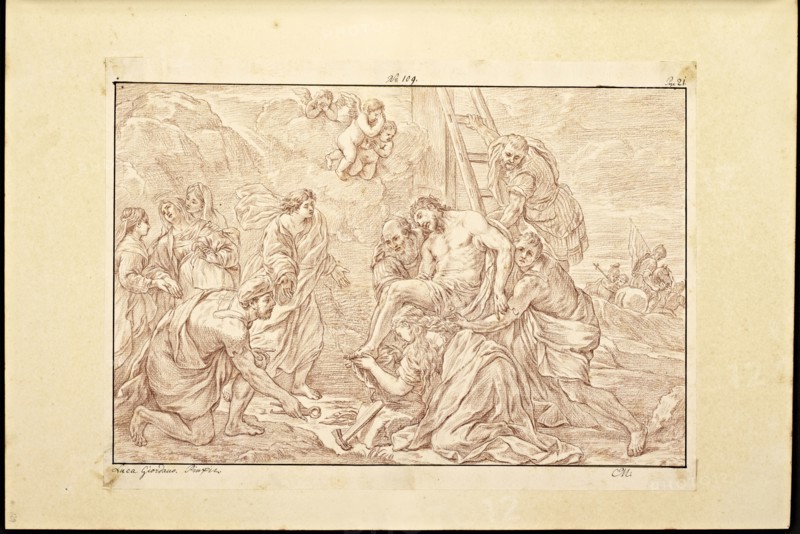 Catalogue raisonne et figure de ses tableaux, La Galerie Électorale de Düsseldorf, Pigage, Nicolas de, 1723-1796, Red crayon