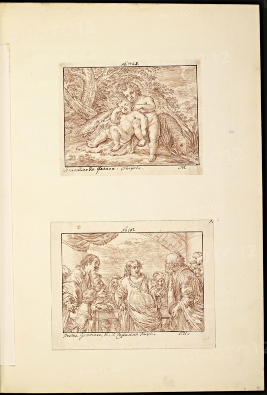 Catalogue raisonne et figure de ses tableaux, La Galerie Électorale de Düsseldorf, Pigage, Nicolas de, 1723-1796, Red crayon