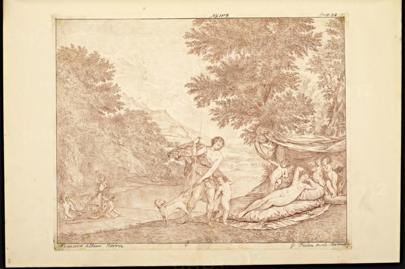 Catalogue raisonne et figure de ses tableaux, La Galerie Électorale de Düsseldorf, Pigage, Nicolas de, 1723-1796, Red crayon