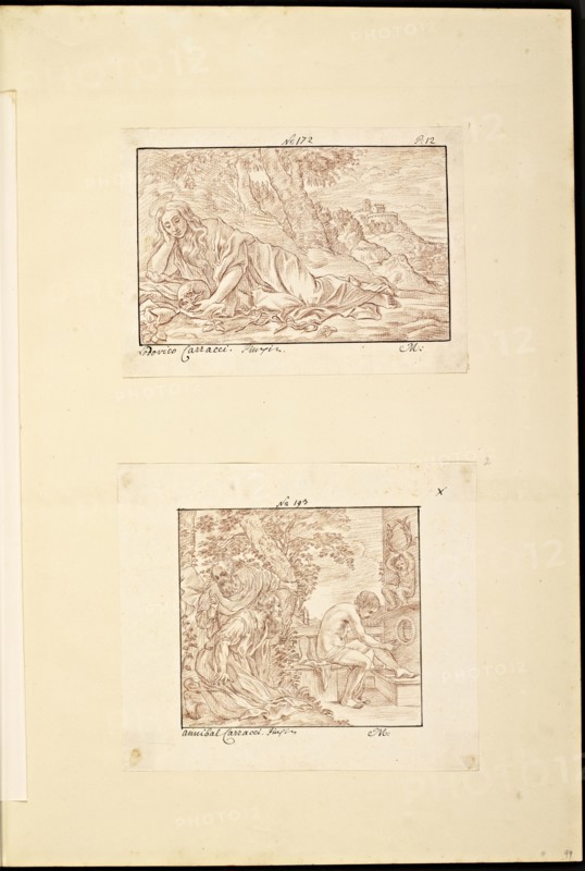 Catalogue raisonne et figure de ses tableaux, La Galerie Électorale de Düsseldorf, Pigage, Nicolas de, 1723-1796, Red crayon