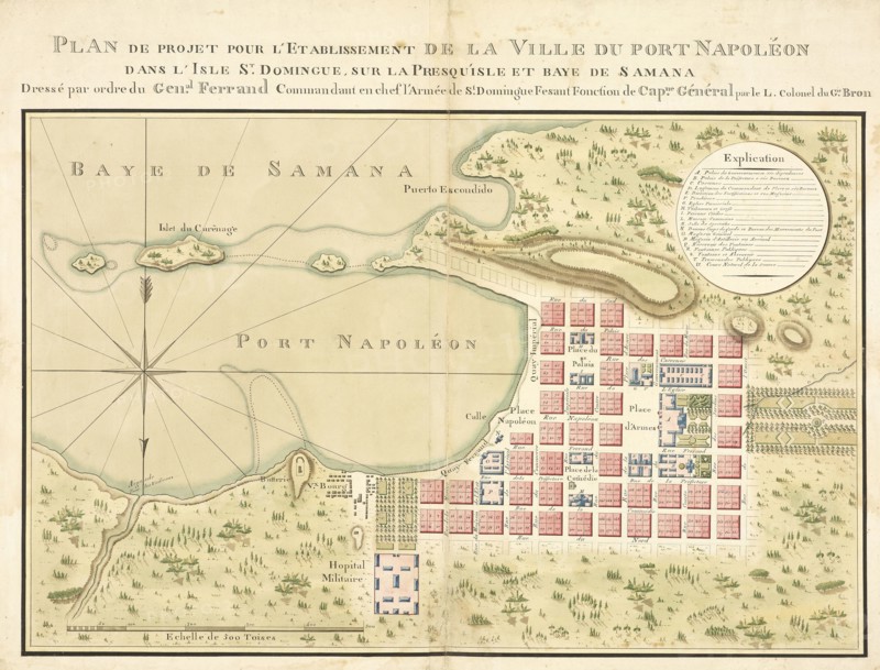 Plan de projet pour l'établissement de la ville du Port Napoléon dans l'isle St. Domingue, sur la presqu'isle et baye de Samana