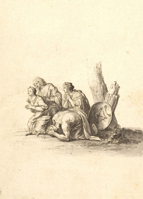 La reine de Perse aux pieds d'Alexandre ou la tente de Darius, partie droite, Drawings after the Battles of Alexander by Charles