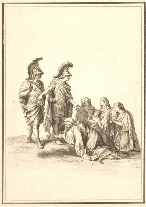 Les reines de Perse aux pieds d'Alexandre ou la tente de Darius, partie centrale, Drawings after the Battles of Alexander by