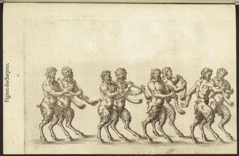 Des satyres, Balet comiqve de la royne, Beaujoyeulx, Baltasar de, d. ca. 1587, Patin, Jacques, 16th cent., Engraving, 1582