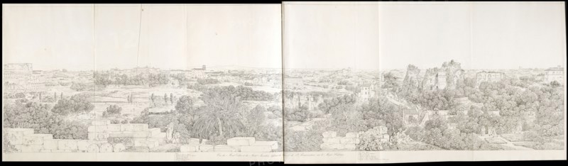 Vue du mont calius et du mont aventin delsinee du couvent de st. bonaventure sur le mont palatin, Grandes vues pittoresques