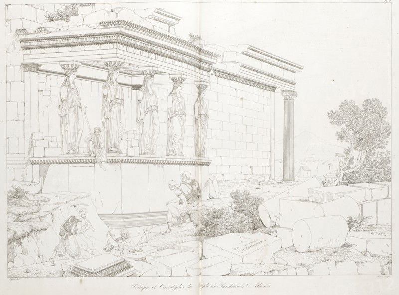 Portique et cariatydes due temple de pandrose a athenes, Grandes vues pittoresques des principaux sites et monumens de la Grèce