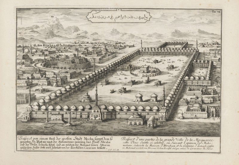 Prospect von einem Theil der grossen Stadt Mecha, Entwurff einer historischen Architectur