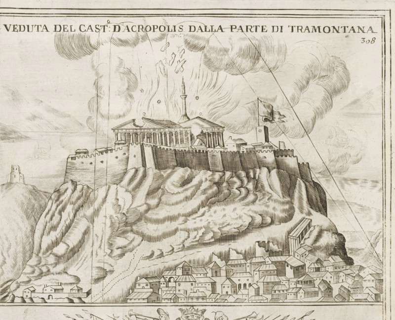Veduta del Cast. d'Acropolis dalla parte di Tramontana, Atene attica: descritta da suoi principii fino all'acquisto fatto dall'