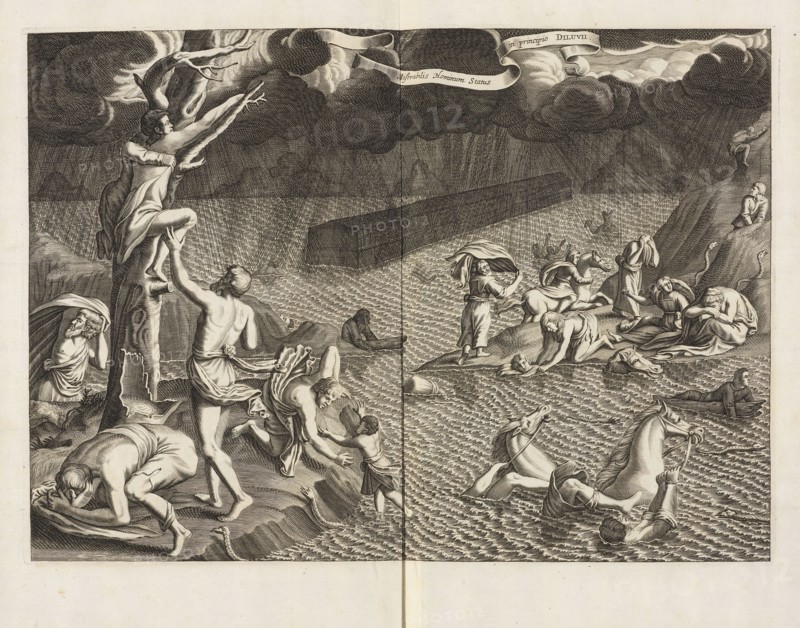 Miserabilis hominum status in principio diluvii, Athanasii Kircheri è Soc. Jesu Arca Noë, in tres libros digesta: quorum I