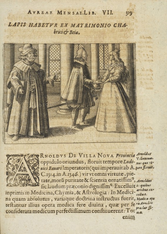Lapis habetur ex matrimonio Chabrici and Beiae, with text, Symbola avreae mensae dvodecim nationvm, hoc est, Hermaea sev
