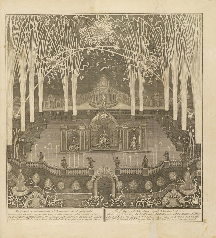 Fireworks displays in eighteenth century Russia, 1740-1796