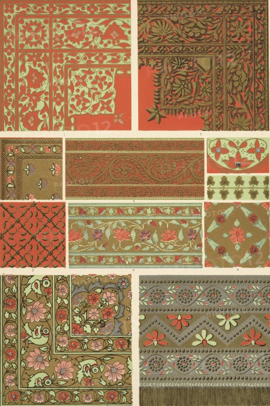 Indian ornament, Jones, Owen, 1809-1874, Color lithograph, 1856