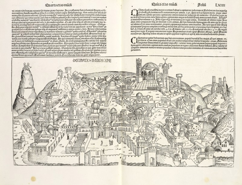 Destruccio Iherosolime, Registrum huius operis libri cronicarum cu, m, figuris et ymagi, nibus ab inicio mundi, Pleydenwurff