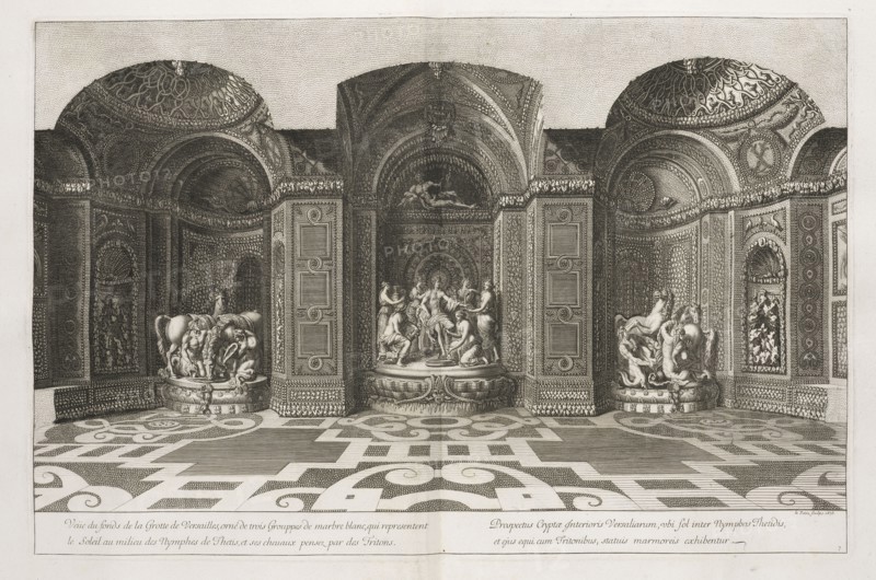 Veue du fonds de la Grotte de Versailles, Grotte, labyrinthe, fontaines et bassins de Versailles, Le Pautre, Jean, 1618-1682