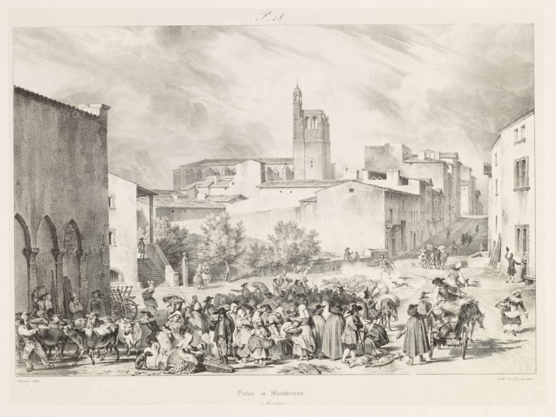 Entrée de Montferrand, Voyages pittoresques et romantiques dans l'ancienne France, Engelmann, G., Godefroy, 1788-1839, Nodier