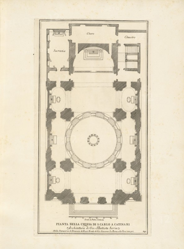 Pianta della Chiesa di S. Carlo a Catinari, Stvdio d'architettvra civile sopra gli ornamenti di porte e finestre tratti