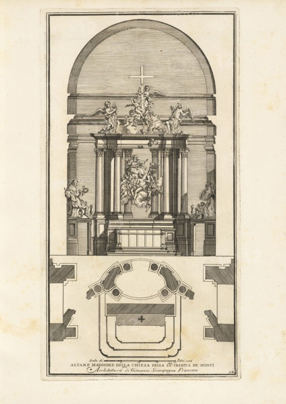 Altare maggiore della Chiesa della Ssma. Trinita de Monti, Stvdio d'architettvra civile sopra gli ornamenti di porte e finestre
