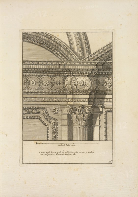 Parte degli ornamenti di detta cappella posti in grande, Stvdio d'architettvra civile sopra gli ornamenti di porte e finestre